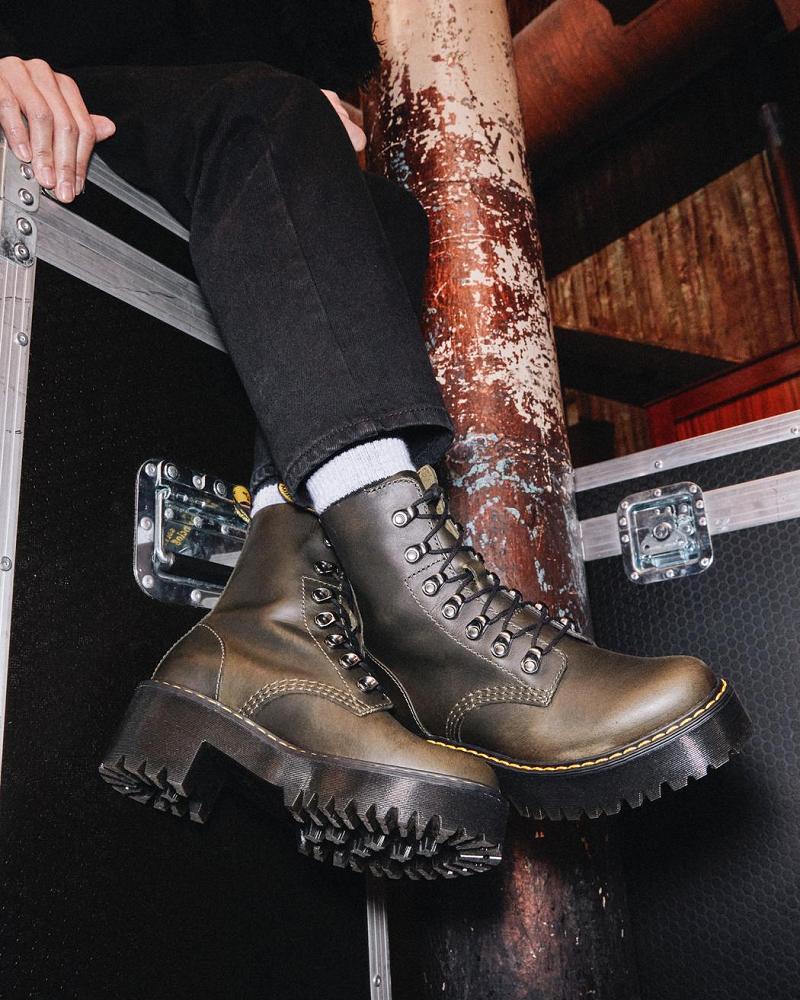 Dr Martens Leona Lær Ankelstøvletter Dame Brune | Norge 701FDN